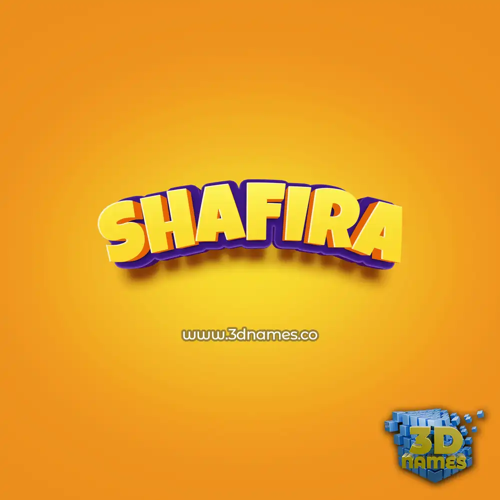 shafira in Orange Toon style - 3D name wallpaper