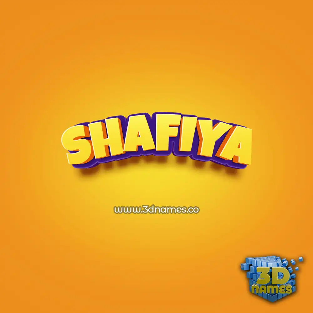 shafiya in Orange Toon style - 3D name wallpaper