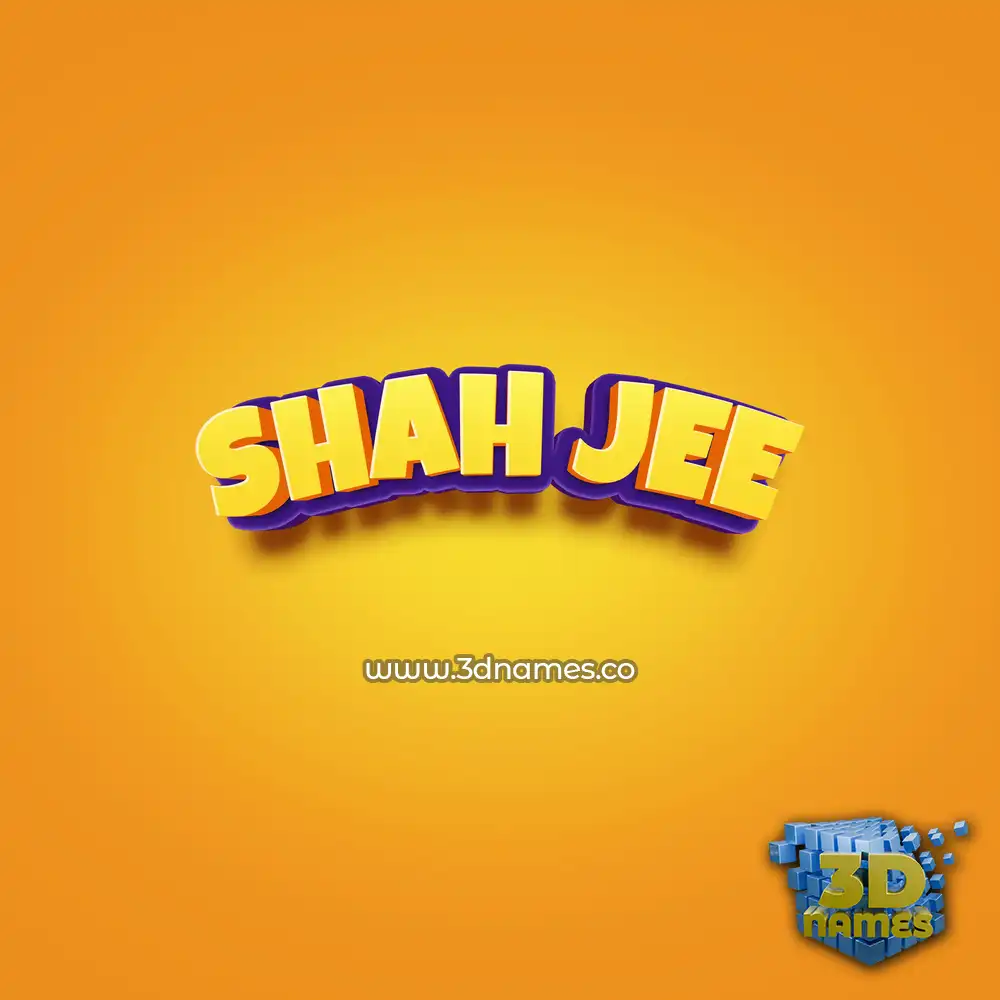 shah jee in Orange Toon style - 3D name wallpaper