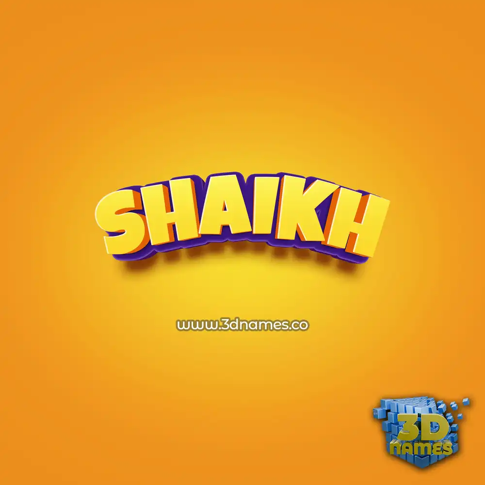 shaikh in Orange Toon style - 3D name wallpaper