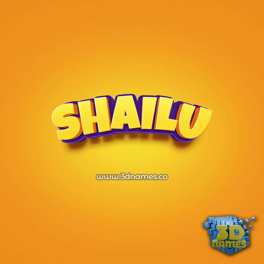 shailu in Orange Toon style - 3D name wallpaper