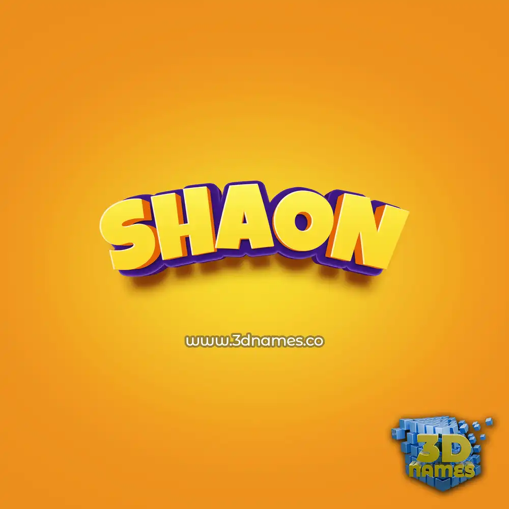 shaon in Orange Toon style - 3D name wallpaper