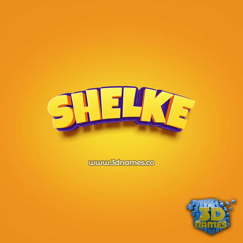 shelke in Orange Toon style - 3D name wallpaper
