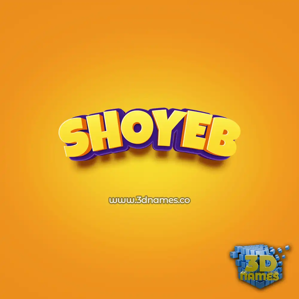 shoyeb in Orange Toon style - 3D name wallpaper