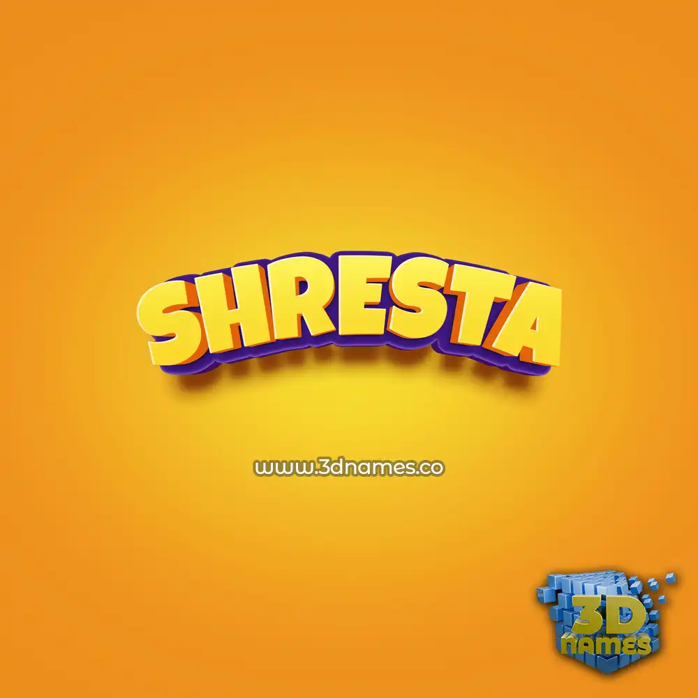 shresta in Orange Toon style - 3D name wallpaper