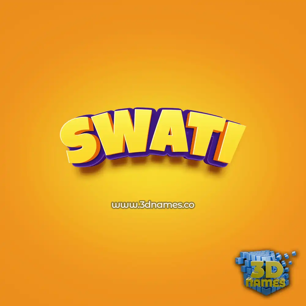 swati in Orange Toon style - 3D name wallpaper