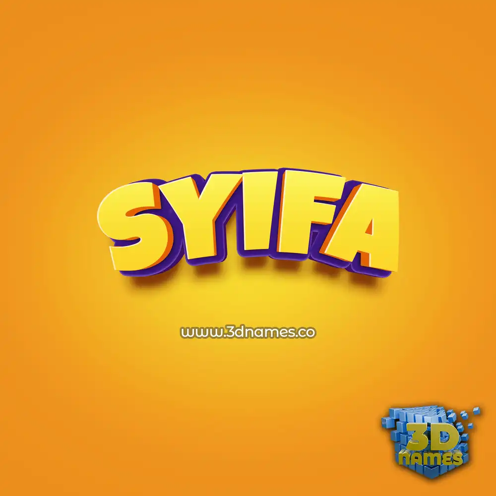 syifa in Orange Toon style - 3D name wallpaper