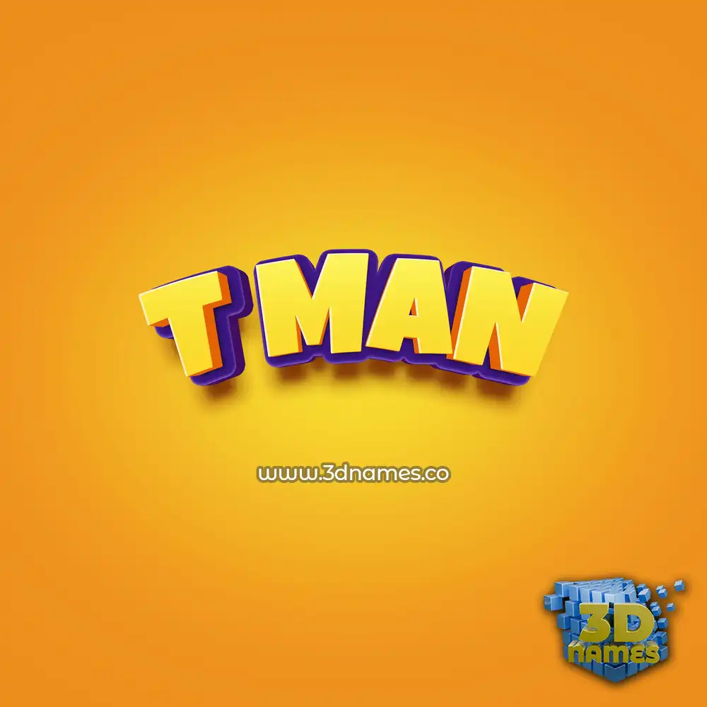 t man in Orange Toon style - 3D name wallpaper