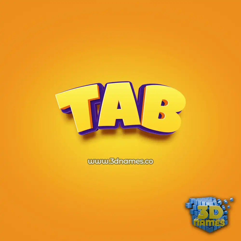 tab in Orange Toon style - 3D name wallpaper