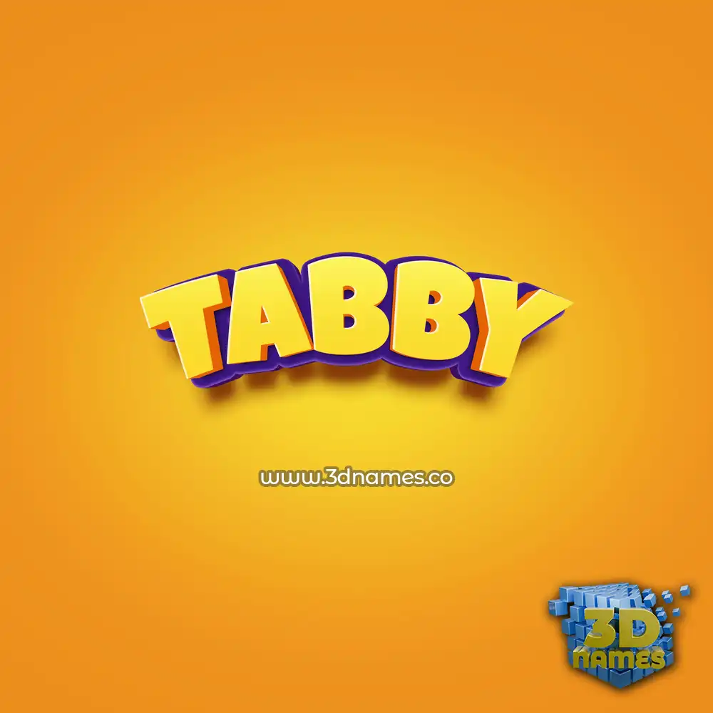 tabby in Orange Toon style - 3D name wallpaper