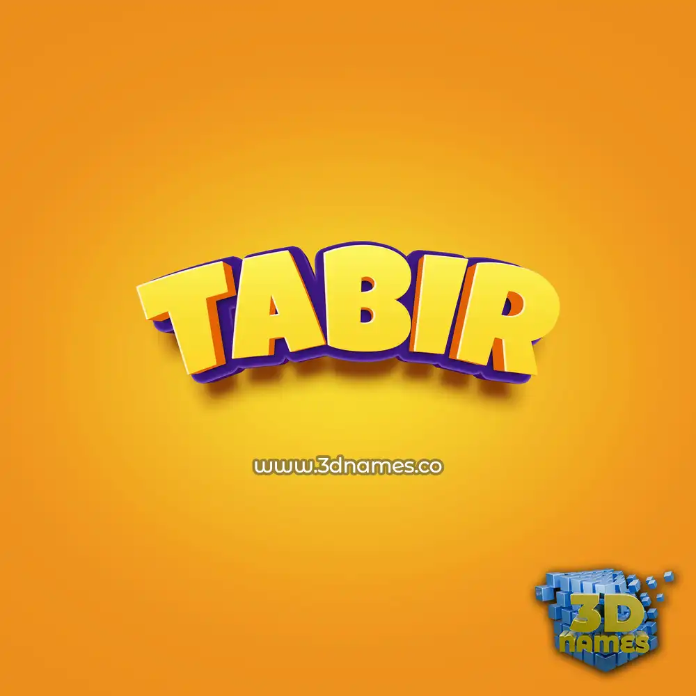 tabir in Orange Toon style - 3D name wallpaper