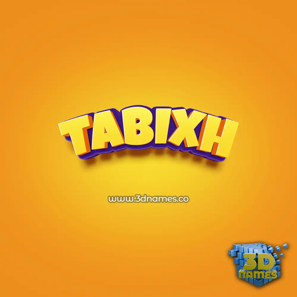 tabixh in Orange Toon style - 3D name wallpaper