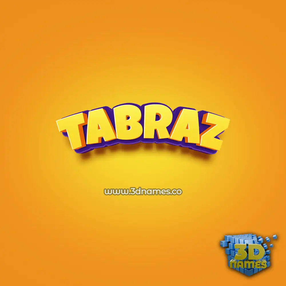 tabraz in Orange Toon style - 3D name wallpaper