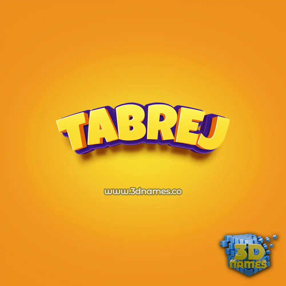 tabrej in Orange Toon style - 3D name wallpaper