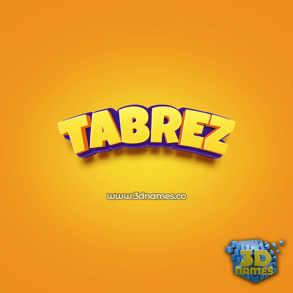 tabrez in Orange Toon style - 3D name wallpaper