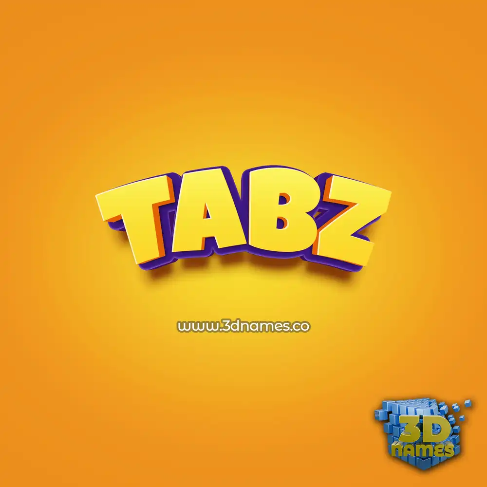 tabz in Orange Toon style - 3D name wallpaper