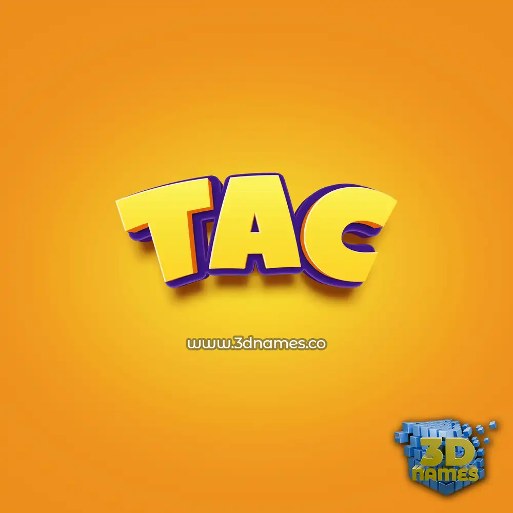 tac in Orange Toon style - 3D name wallpaper