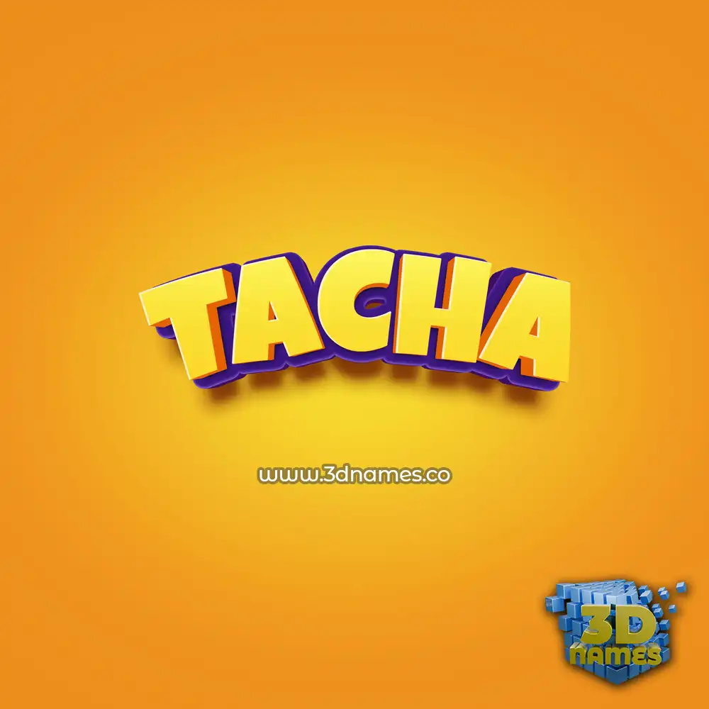 tacha in Orange Toon style - 3D name wallpaper