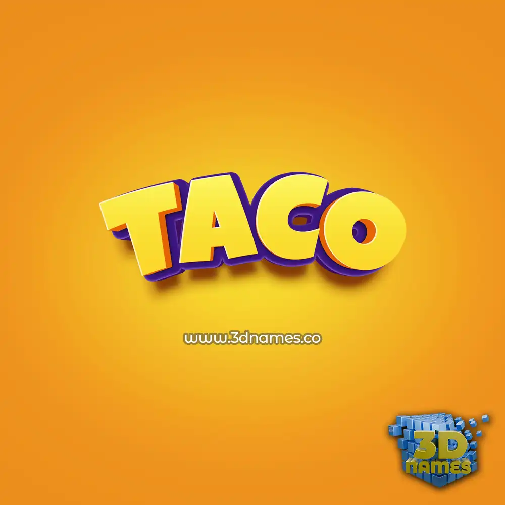 taco in Orange Toon style - 3D name wallpaper
