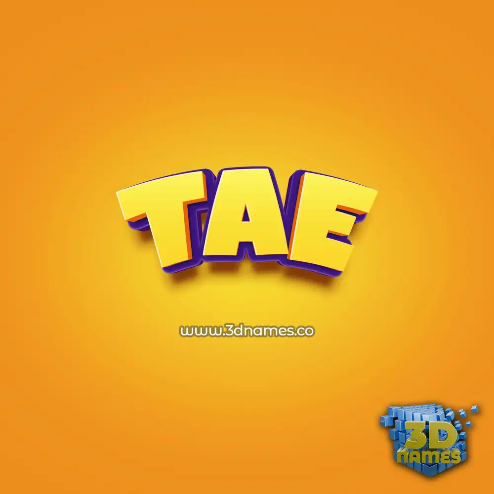 tae in Orange Toon style - 3D name wallpaper