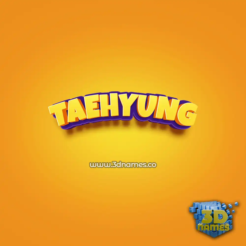 taehyung in Orange Toon style - 3D name wallpaper