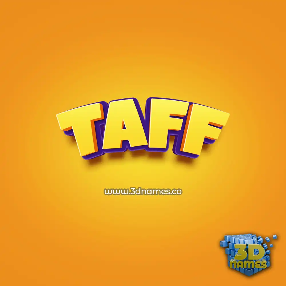 taff in Orange Toon style - 3D name wallpaper