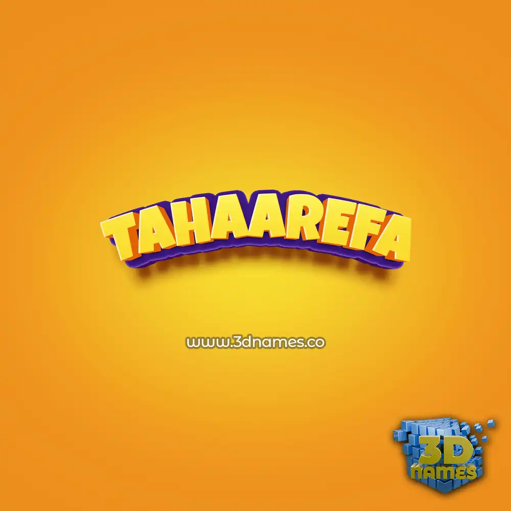 tahaarefa in Orange Toon style - 3D name wallpaper