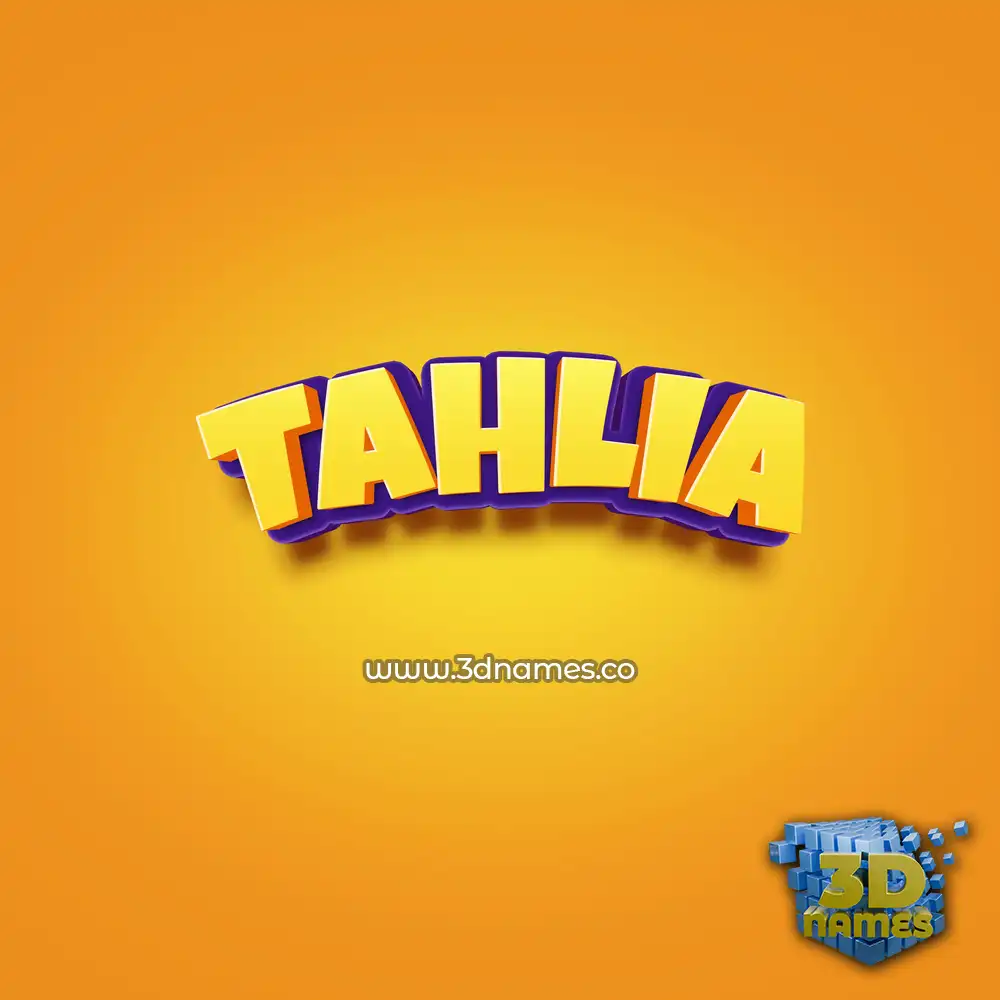 tahlia in Orange Toon style - 3D name wallpaper