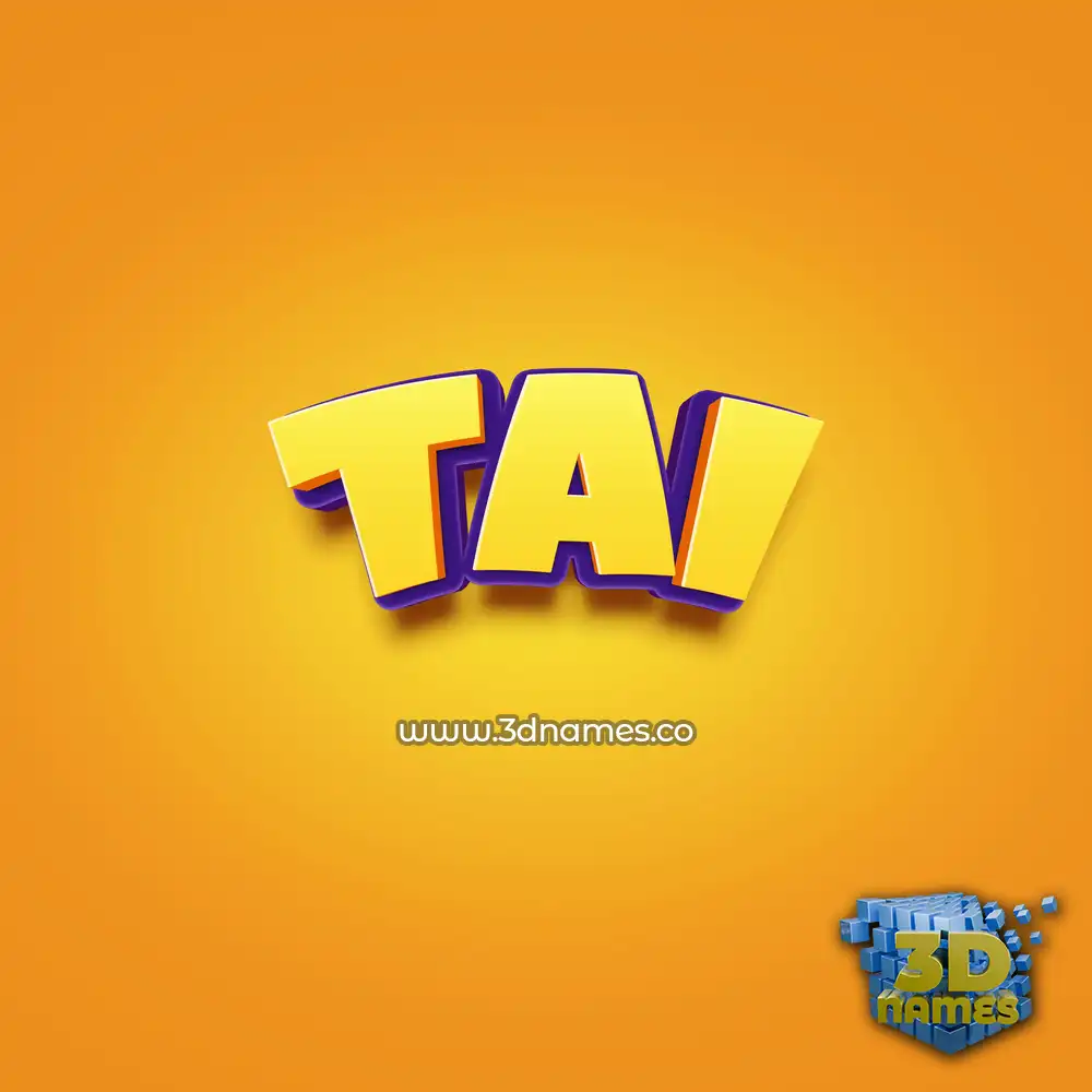 tai in Orange Toon style - 3D name wallpaper