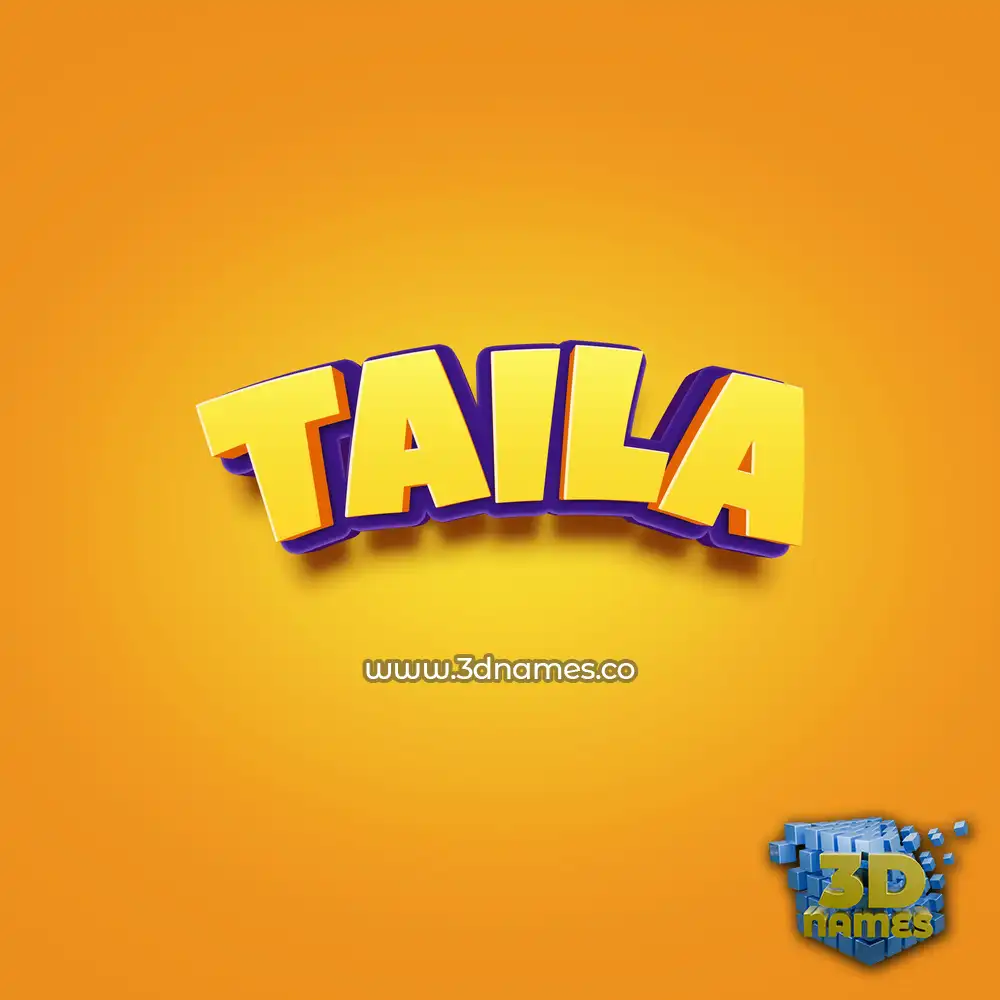 taila in Orange Toon style - 3D name wallpaper