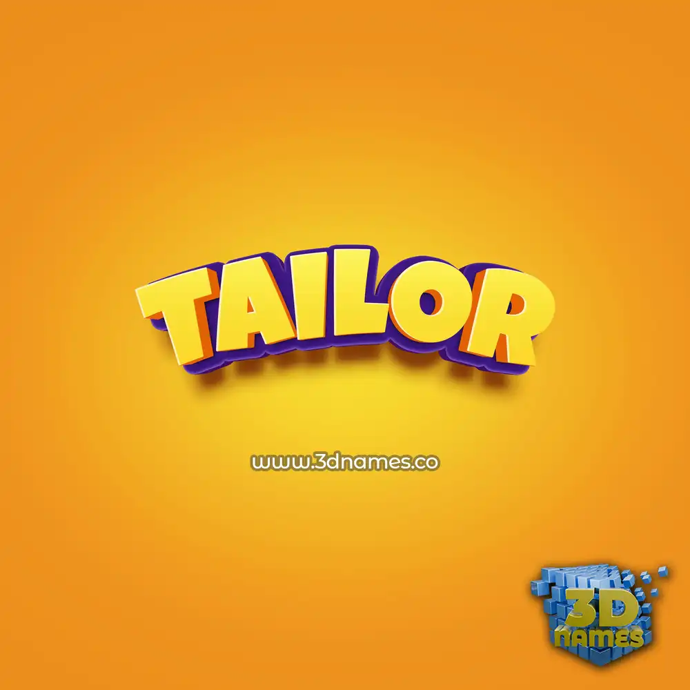 tailor in Orange Toon style - 3D name wallpaper