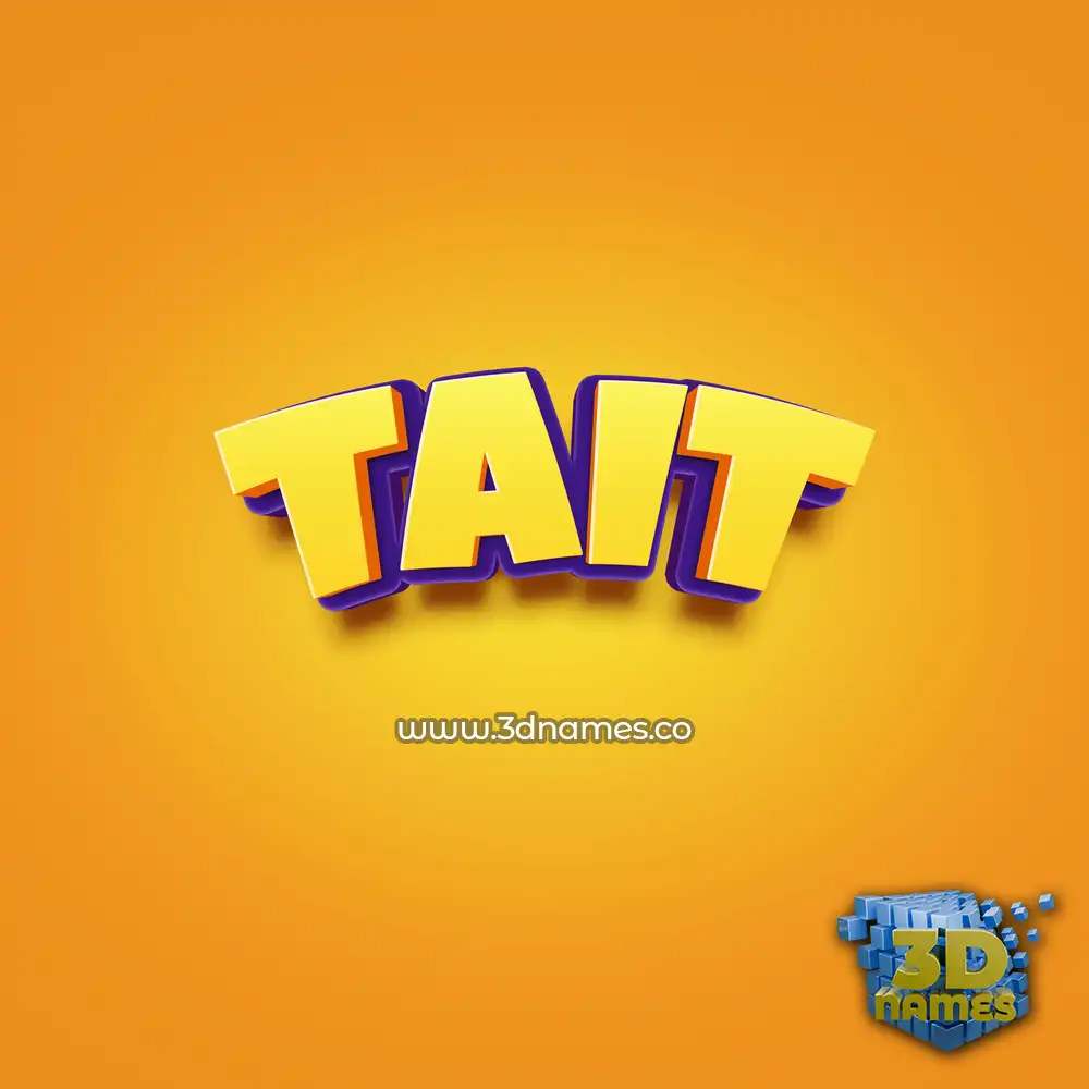tait in Orange Toon style - 3D name wallpaper