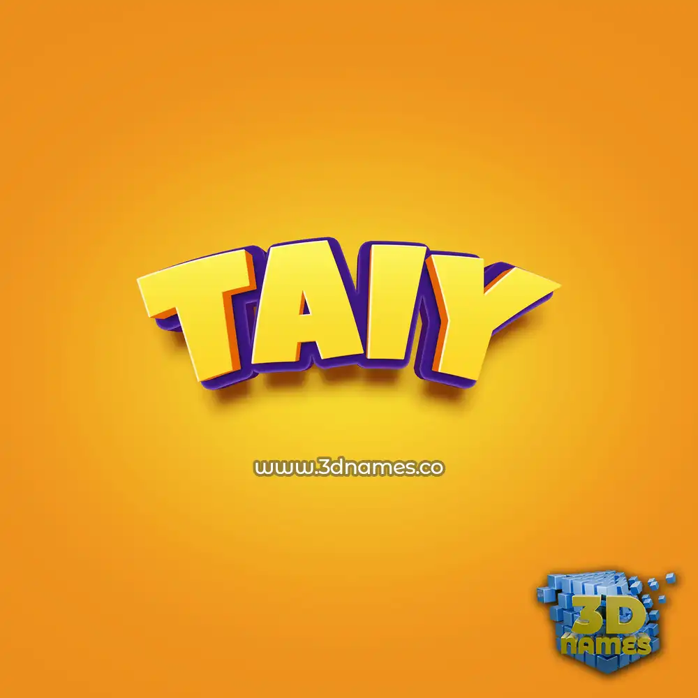 taiy in Orange Toon style - 3D name wallpaper
