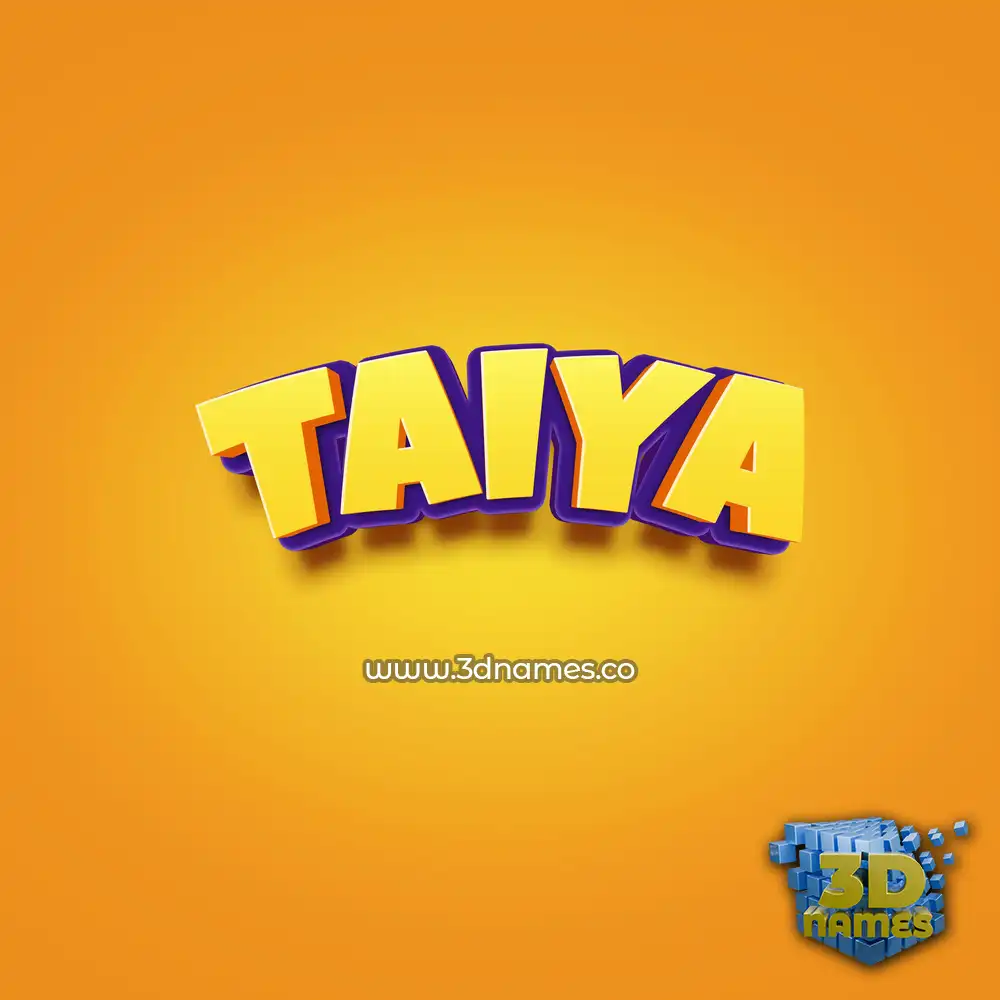 taiya in Orange Toon style - 3D name wallpaper