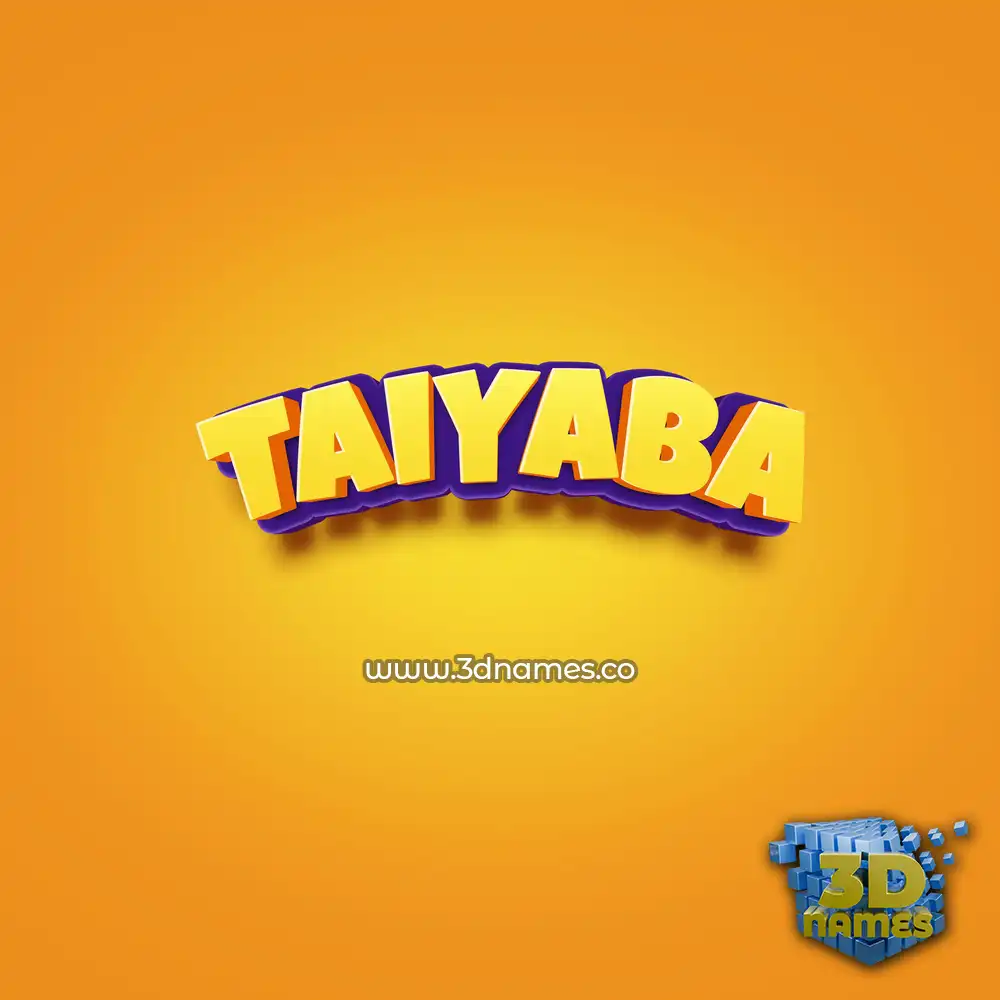 taiyaba in Orange Toon style - 3D name wallpaper