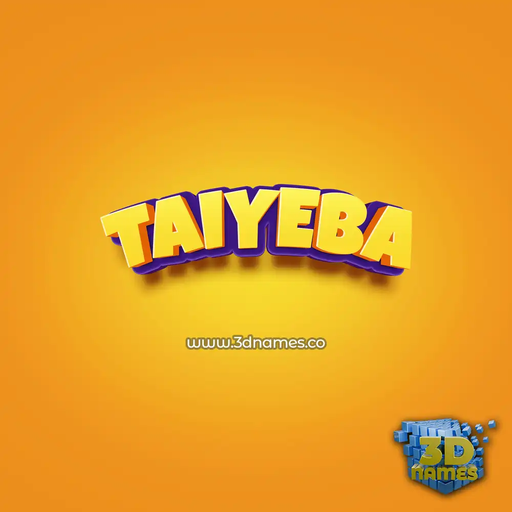 taiyeba in Orange Toon style - 3D name wallpaper