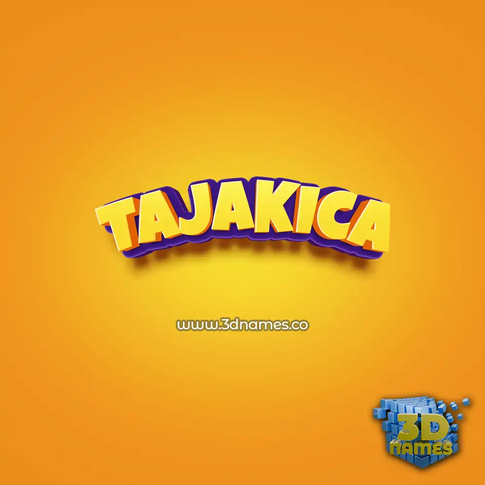tajakica in Orange Toon style - 3D name wallpaper