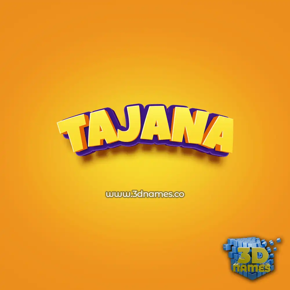 tajana in Orange Toon style - 3D name wallpaper