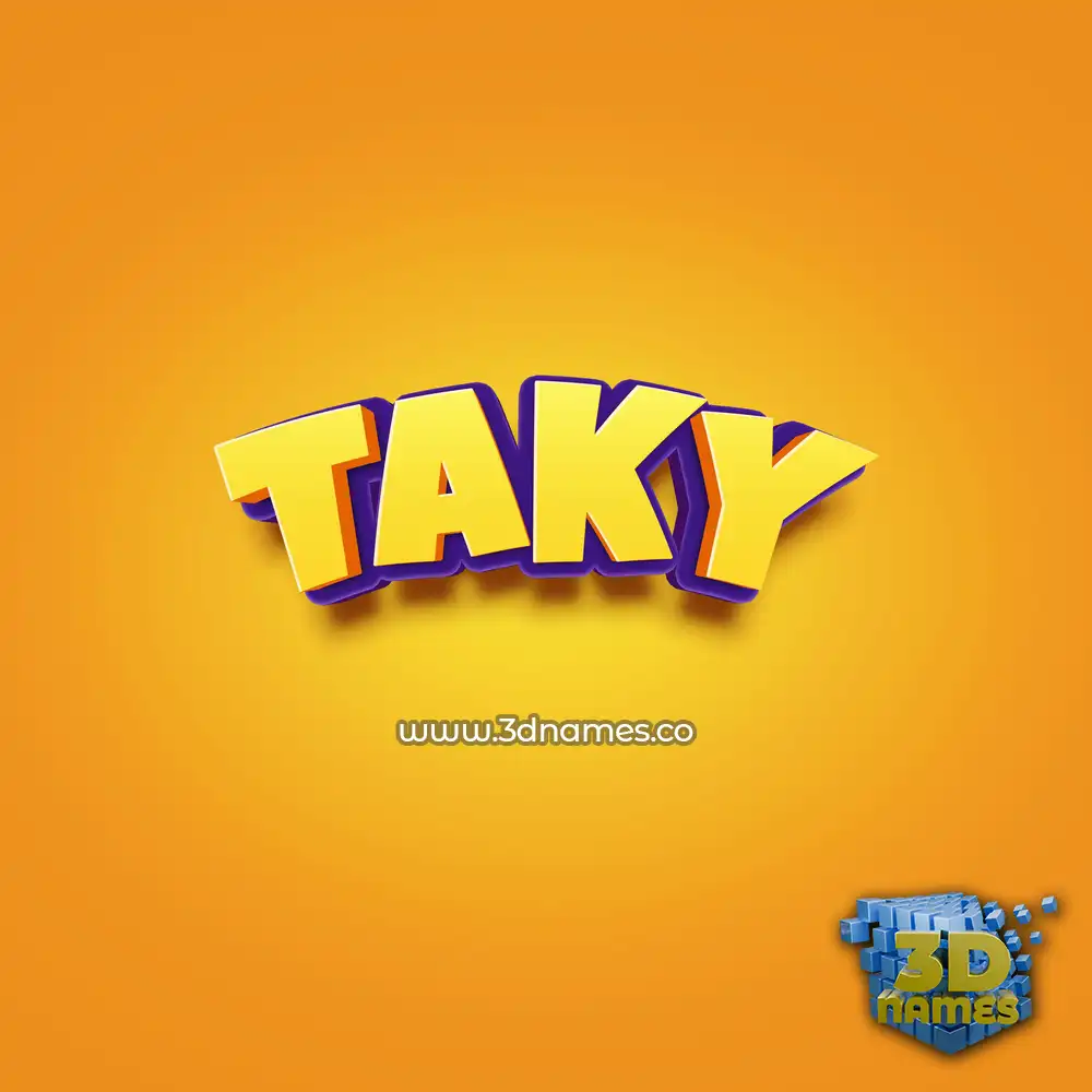 taky in Orange Toon style - 3D name wallpaper