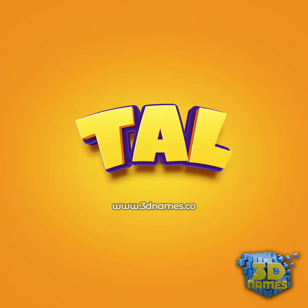 tal in Orange Toon style - 3D name wallpaper