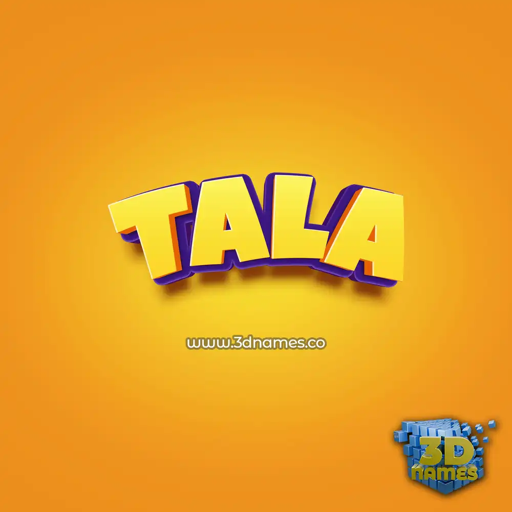 tala in Orange Toon style - 3D name wallpaper