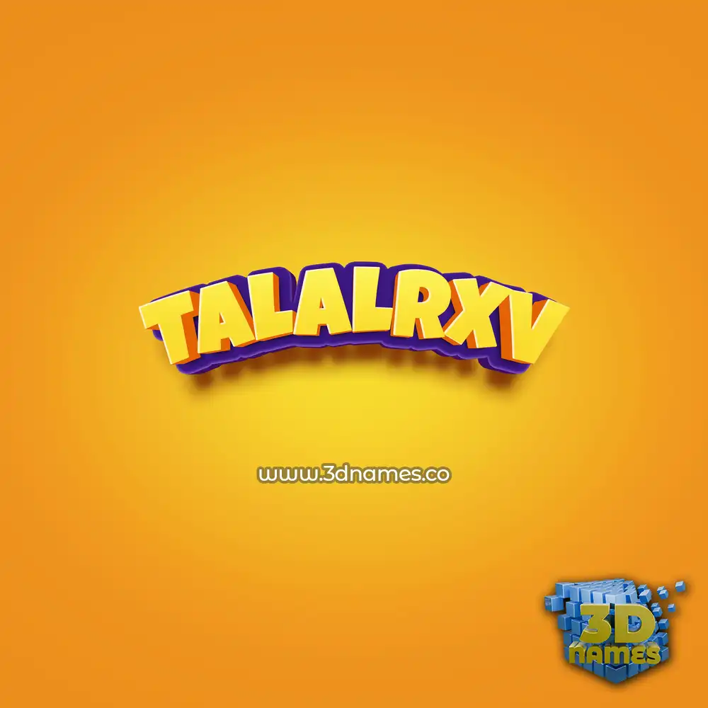 talalrxv in Orange Toon style - 3D name wallpaper