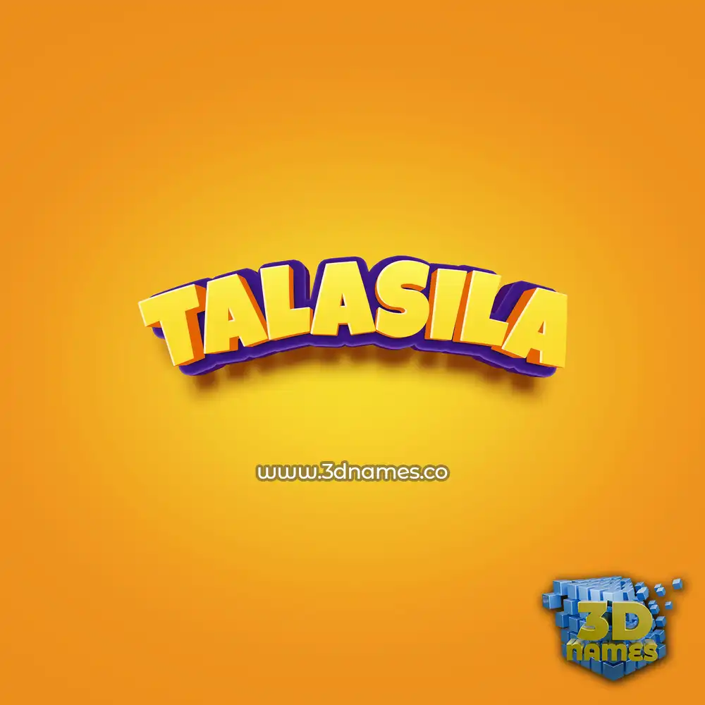 talasila in Orange Toon style - 3D name wallpaper