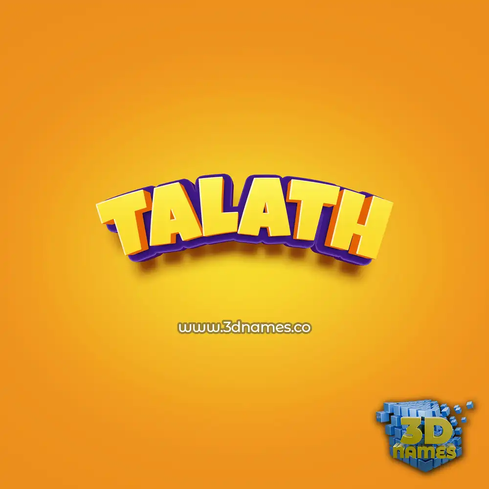 talath in Orange Toon style - 3D name wallpaper