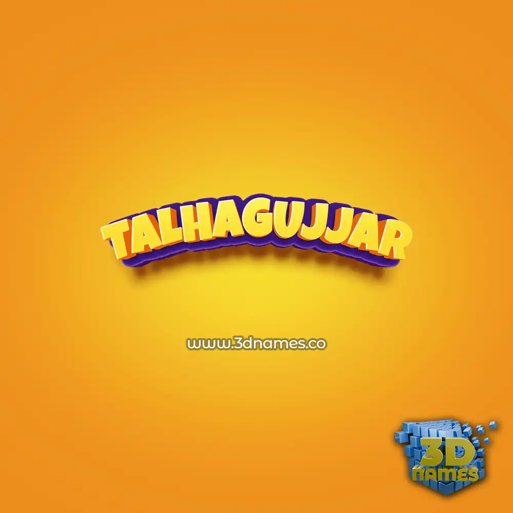talhagujjar in Orange Toon style - 3D name wallpaper