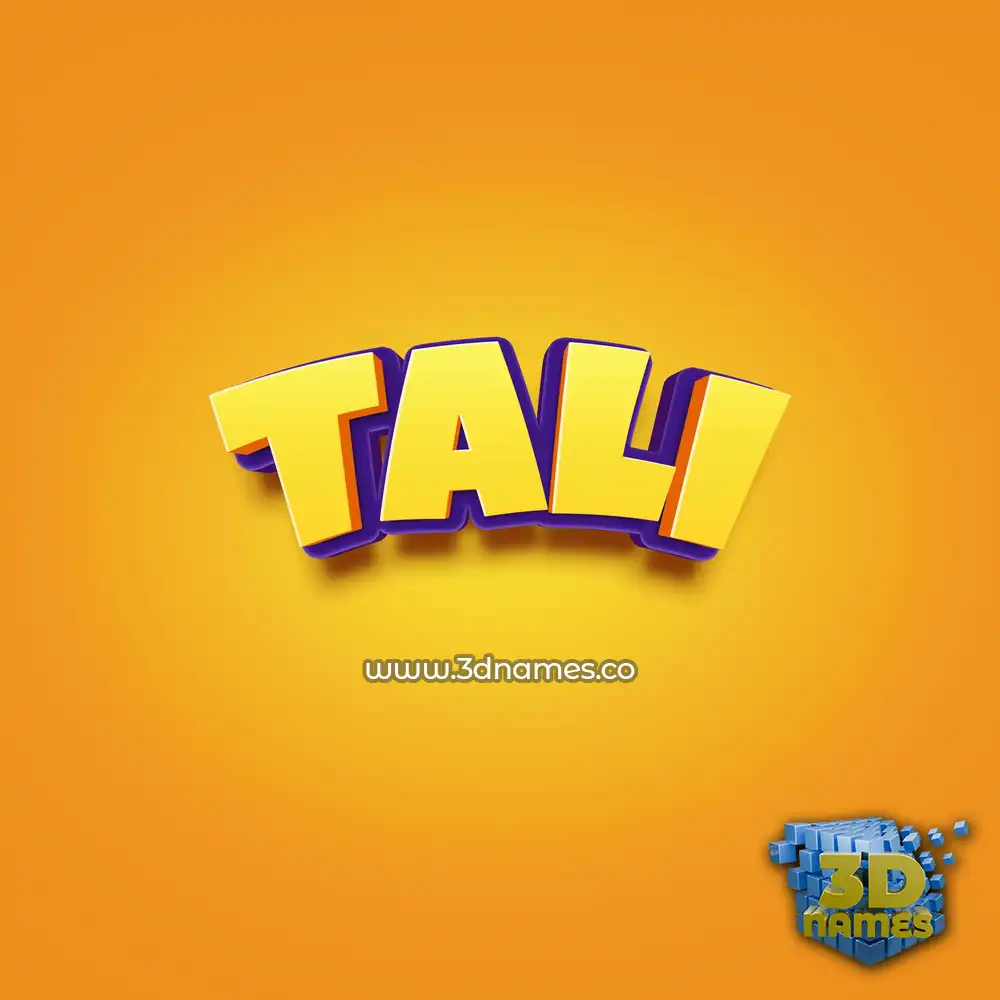 tali in Orange Toon style - 3D name wallpaper