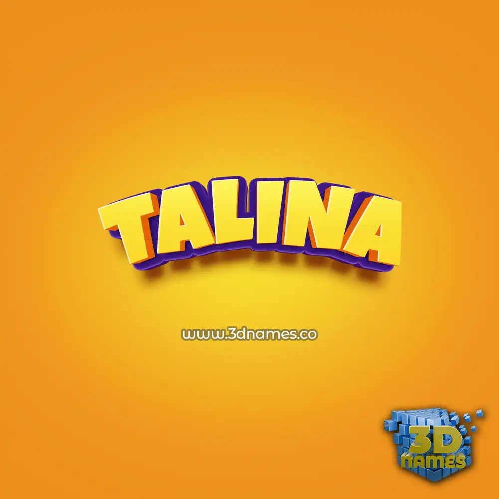 talina in Orange Toon style - 3D name wallpaper