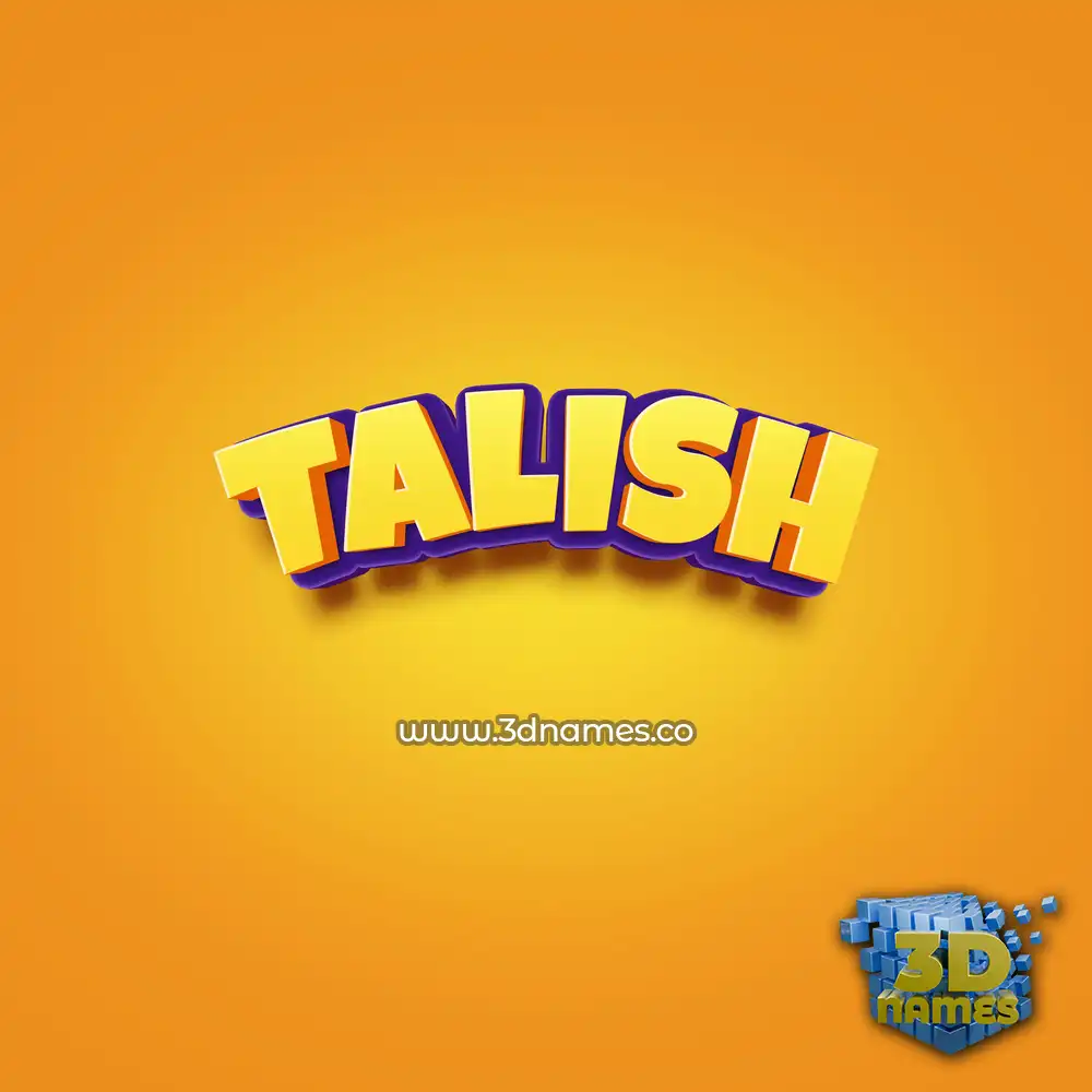 talish in Orange Toon style - 3D name wallpaper