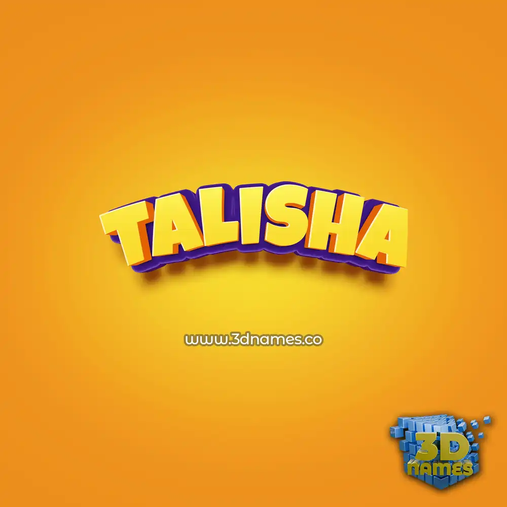 talisha in Orange Toon style - 3D name wallpaper