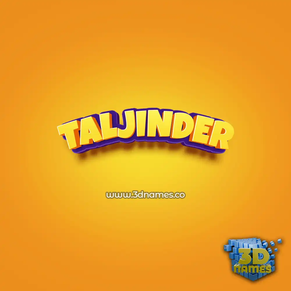 taljinder in Orange Toon style - 3D name wallpaper